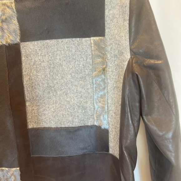 Lafayette 148 New York Toluca Lambskin Jacket with Calf Hair Patchwork - Picture 9 of 10